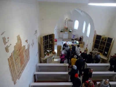 Máriapócs, katolikus plébánia: templombelső a karzatról